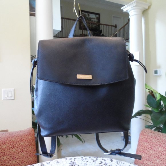 Kate Spade NY Black Saffiano Leather Medium Size Backpack - Picture 1 of 16